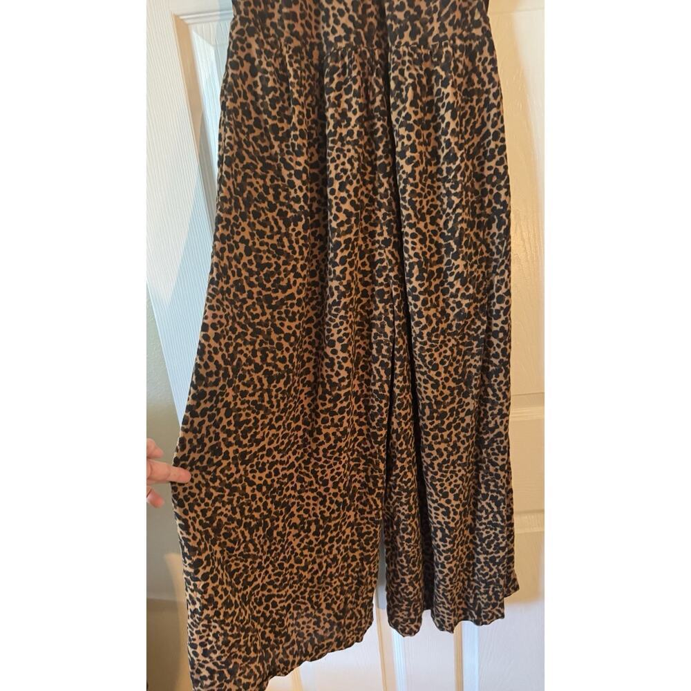 Madewell Wide Leg Jumpsuit "Lucie" Smocked Leopard Print Size 2 - Picture 3 of 10